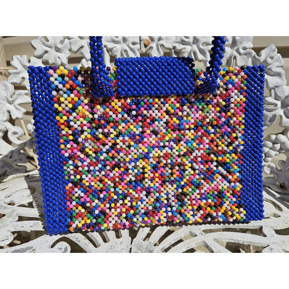 Handmade Multi-Colored Beaded Handbag EC! - Picture 8 of 12
